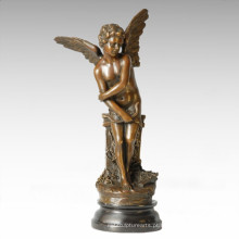 Mitologia Estátua Cupido Sentado Mito Bronze Escultura TPE-225